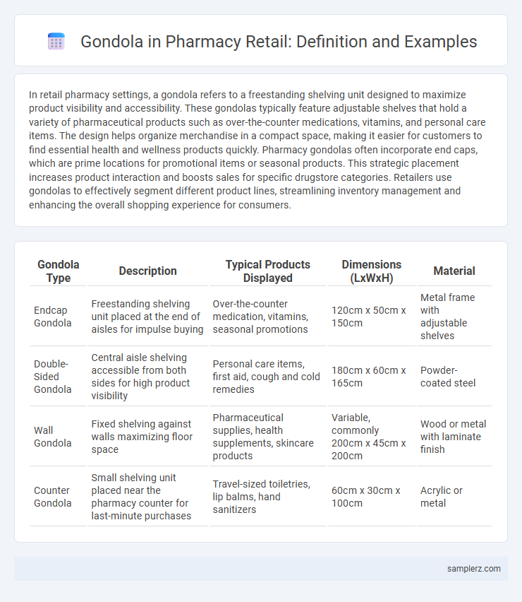 Gondola in Pharmacy Retail: Definition and Examples