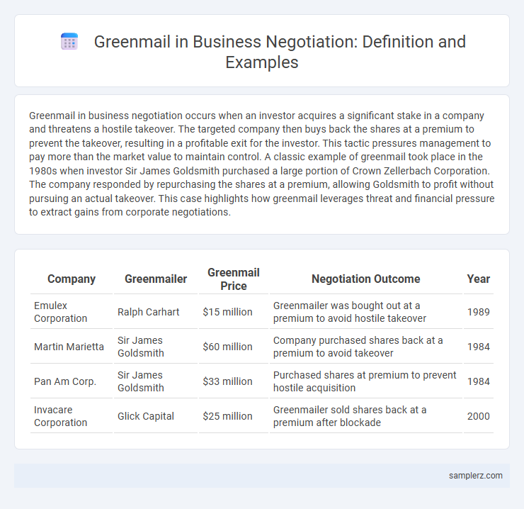 Greenmail in Business Negotiation: Definition and Examples