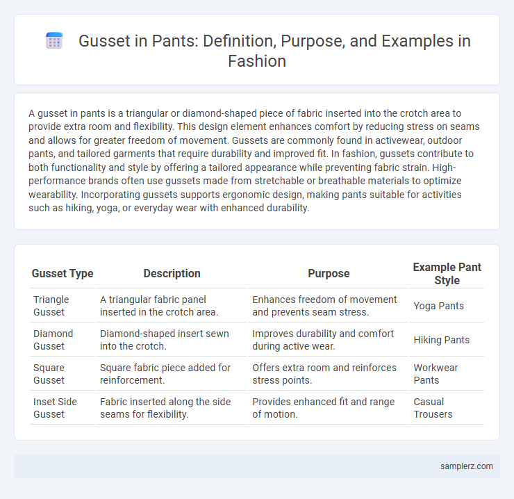 Gusset in Pants: Definition, Purpose, and Examples in Fashion