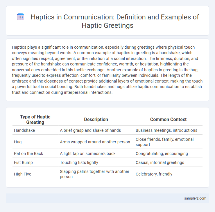 Haptics in Communication: Definition and Examples of Haptic Greetings