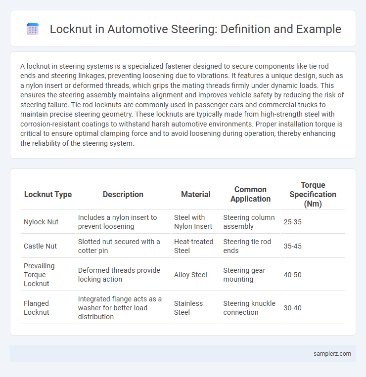 Locknut in Automotive Steering: Definition and Example