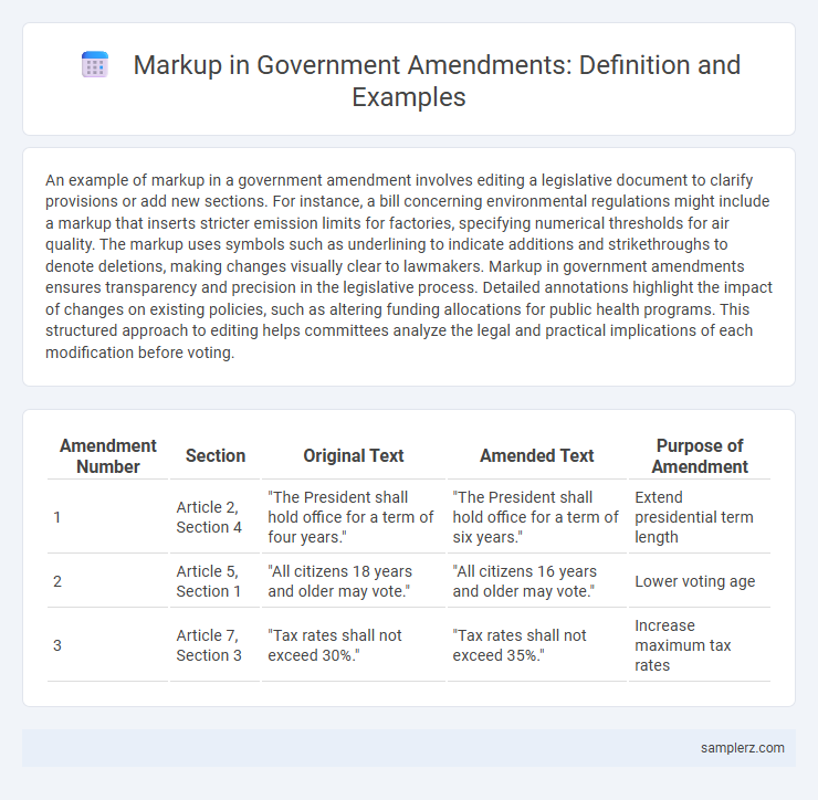 Markup in Government Amendments: Definition and Examples