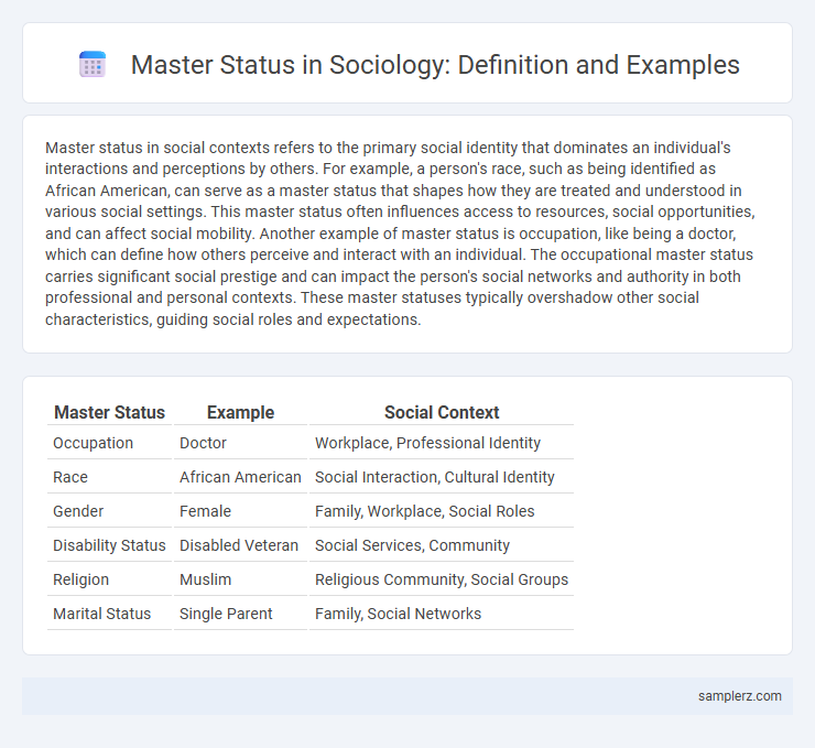 Master Status in Sociology: Definition and Examples