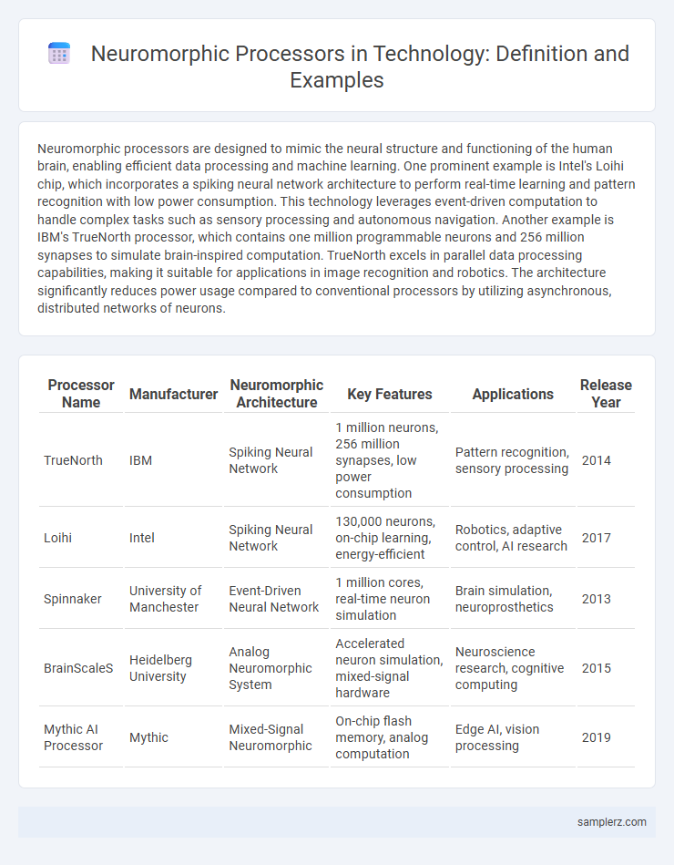 Neuromorphic Processors in Technology: Definition and Examples