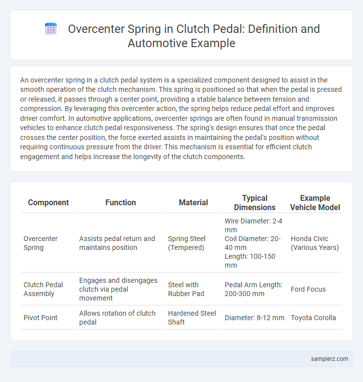Overcenter Spring in Clutch Pedal: Definition and Automotive Example