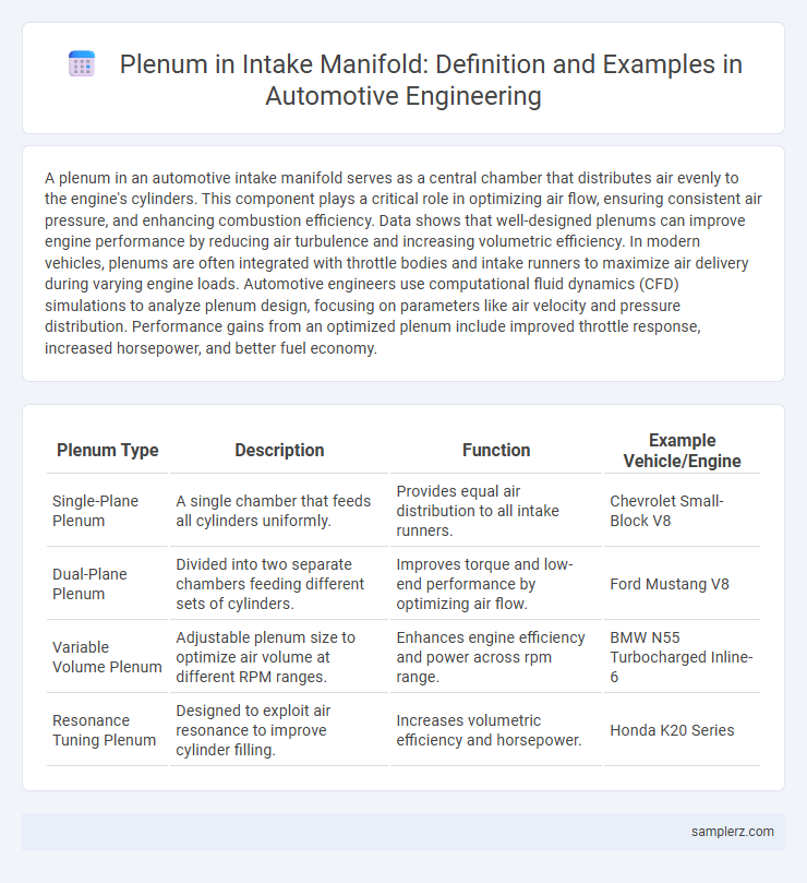 Plenum in Intake Manifold: Definition and Examples in Automotive Engineering