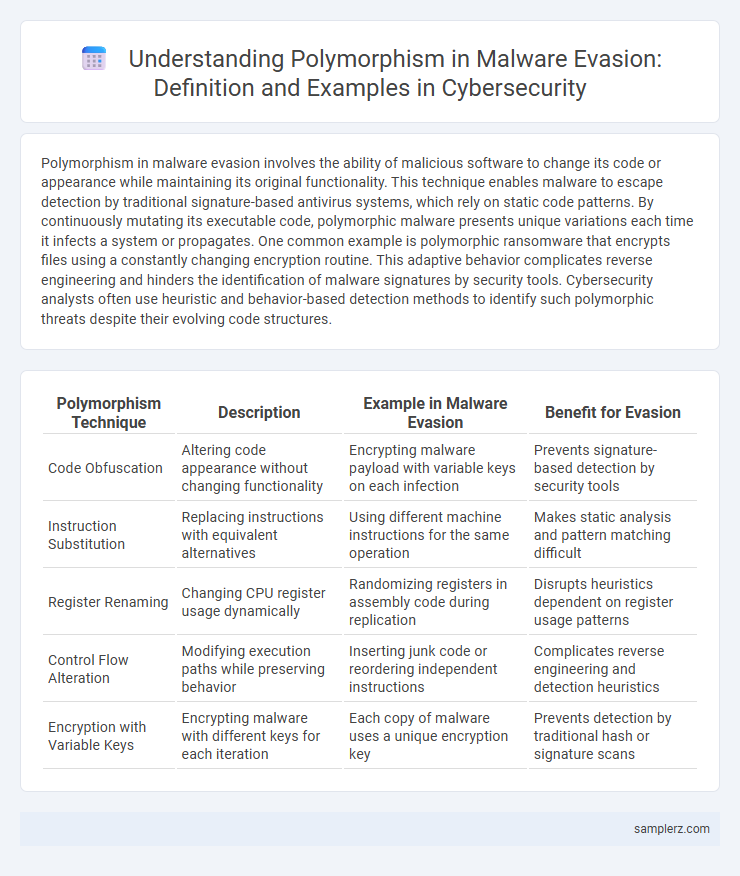 Understanding Polymorphism in Malware Evasion: Definition and Examples in Cybersecurity