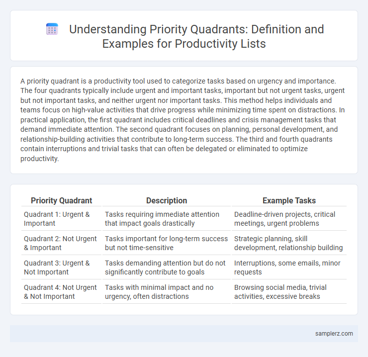 Understanding Priority Quadrants: Definition and Examples for Productivity Lists