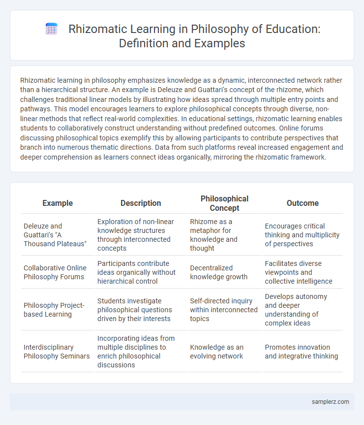 Rhizomatic Learning in Philosophy of Education: Definition and Examples