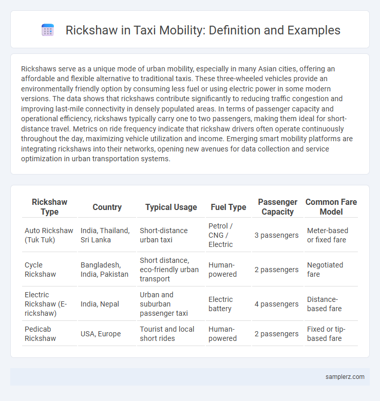 Rickshaw in Taxi Mobility: Definition and Examples