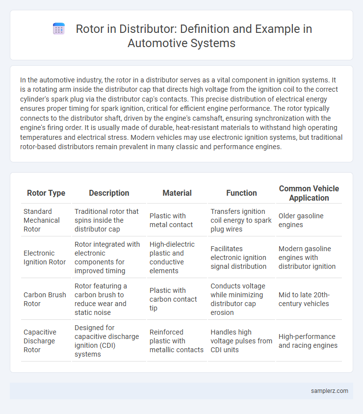 Rotor in Distributor: Definition and Example in Automotive Systems