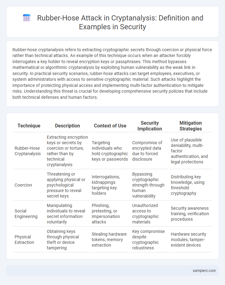 Rubber-Hose Attack in Cryptanalysis: Definition and Examples in Security