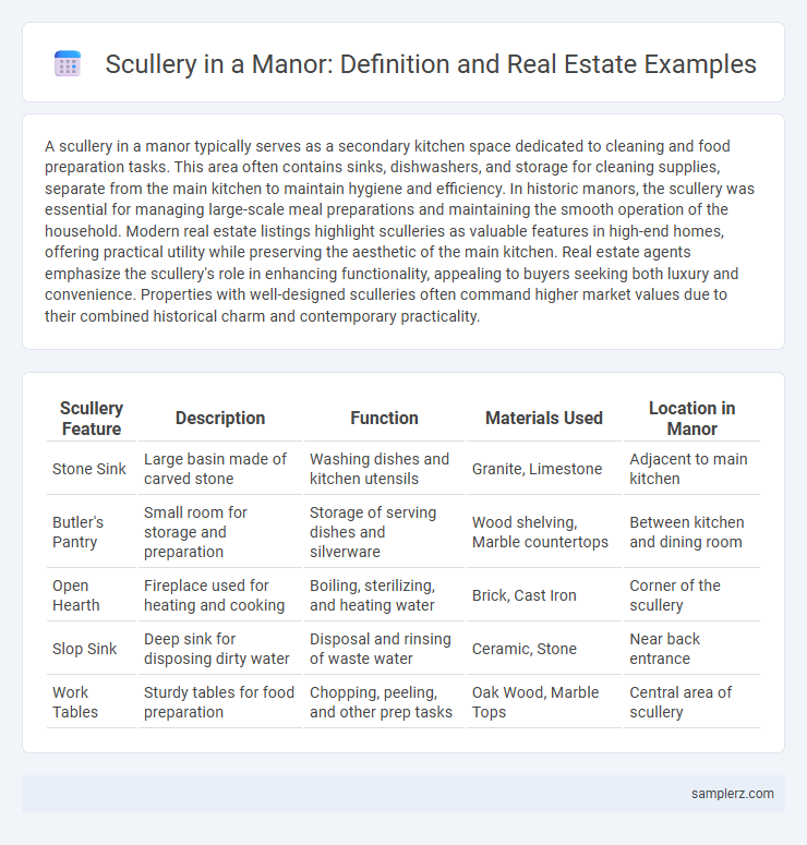 Scullery in a Manor: Definition and Real Estate Examples
