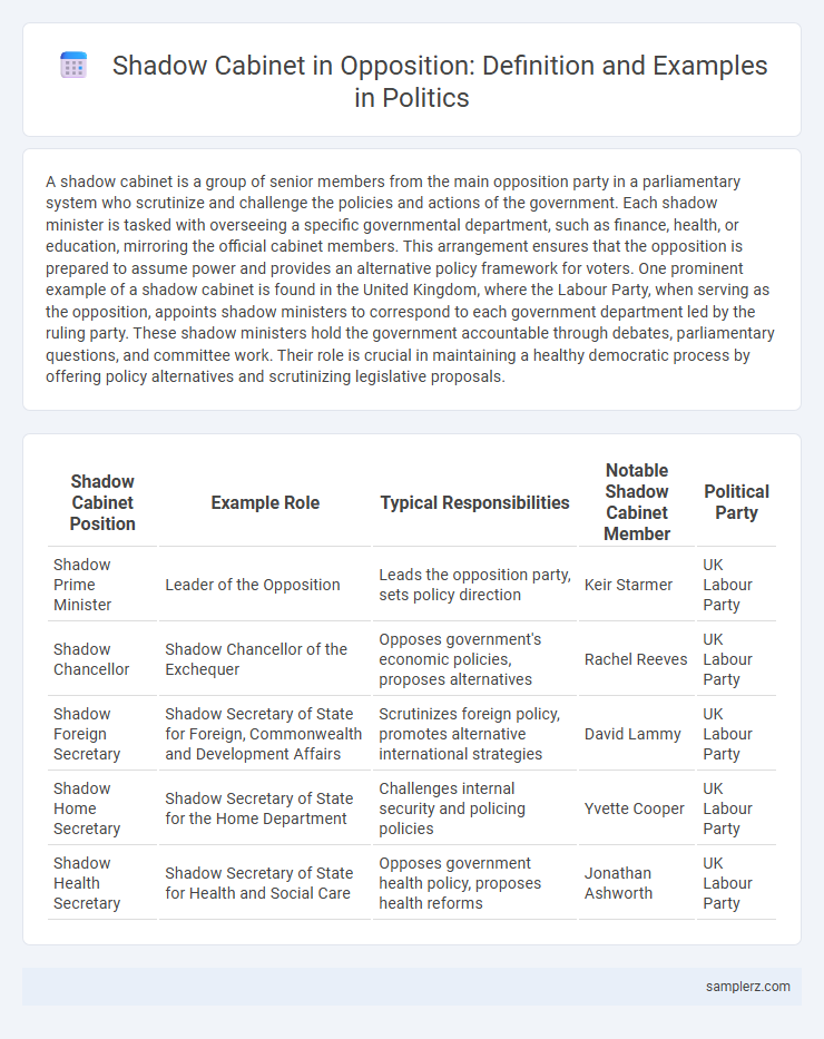 Shadow Cabinet in Opposition: Definition and Examples in Politics