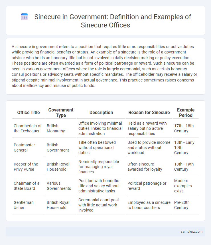 Sinecure in Government: Definition and Examples of Sinecure Offices