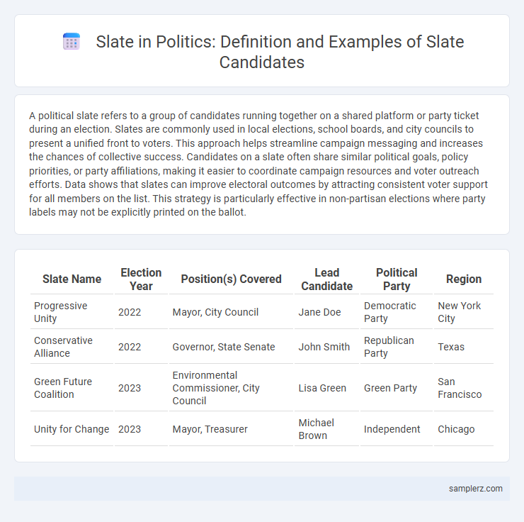 Slate in Politics: Definition and Examples of Slate Candidates