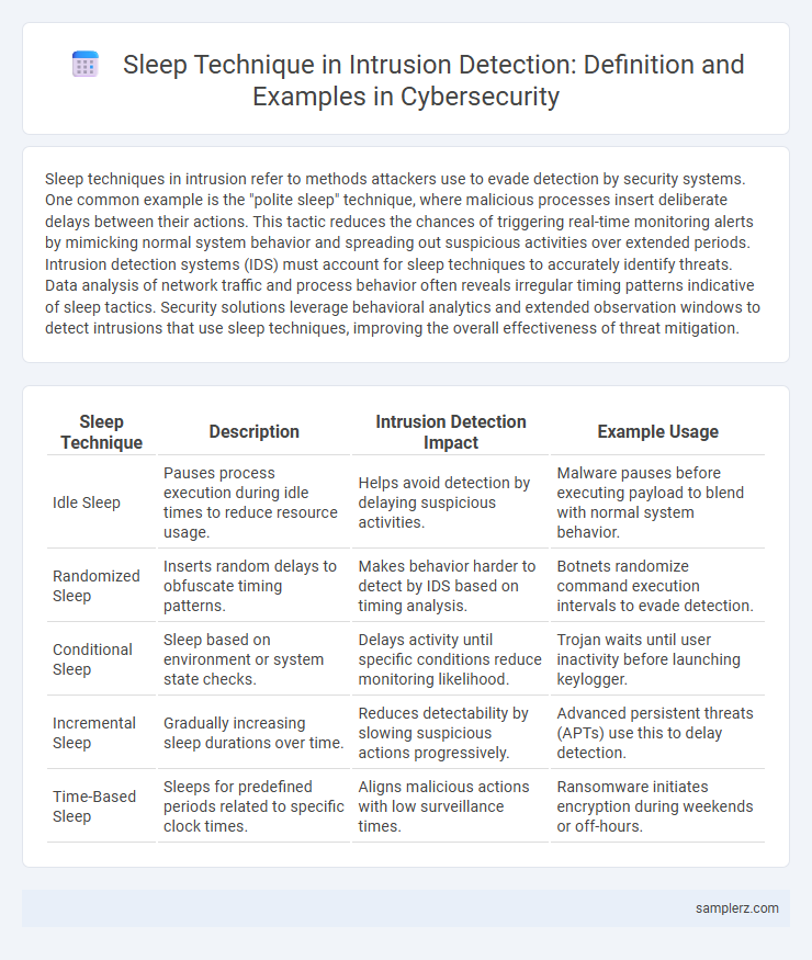 Sleep Technique in Intrusion Detection: Definition and Examples in Cybersecurity