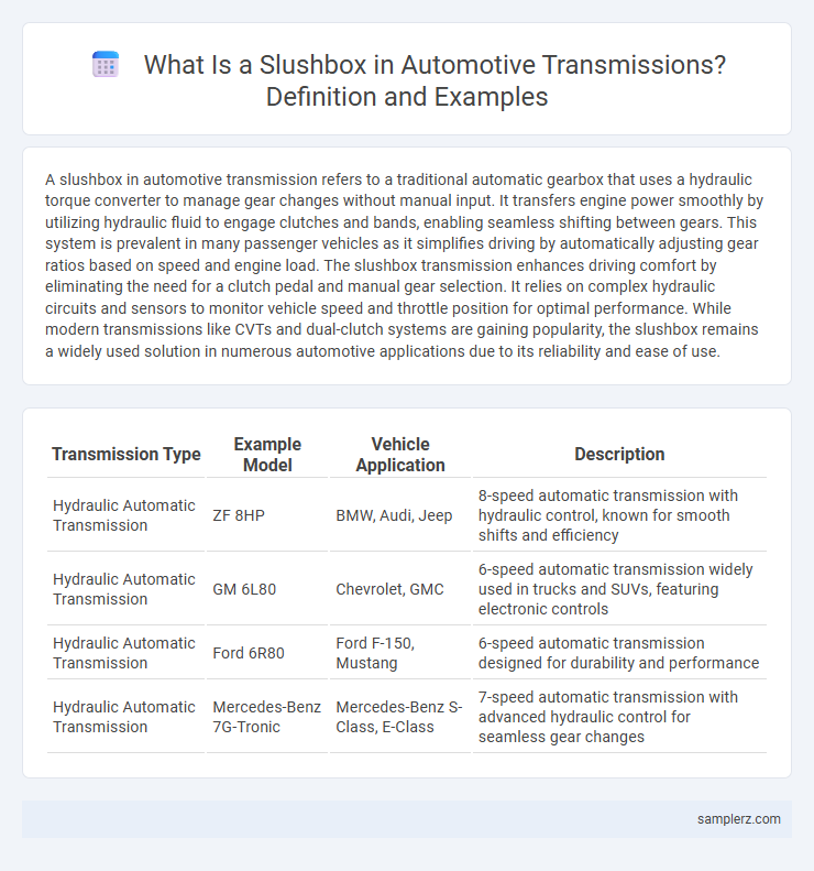 What Is a Slushbox in Automotive Transmissions? Definition and Examples