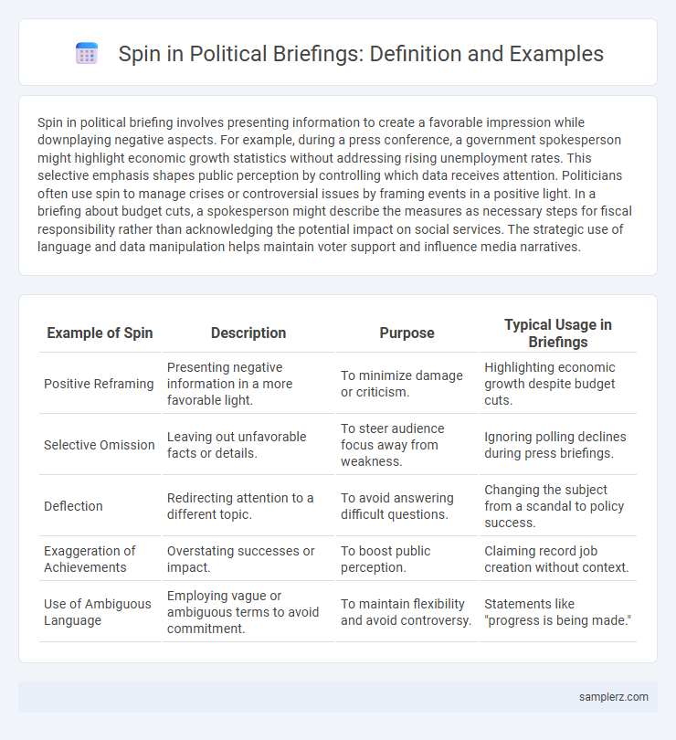 Spin in Political Briefings: Definition and Examples