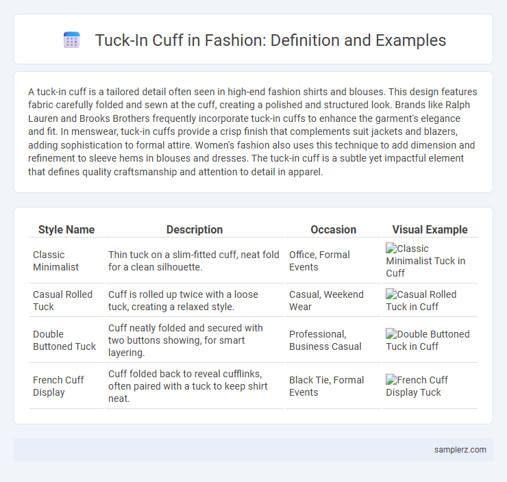 Tuck-In Cuff in Fashion: Definition and Examples