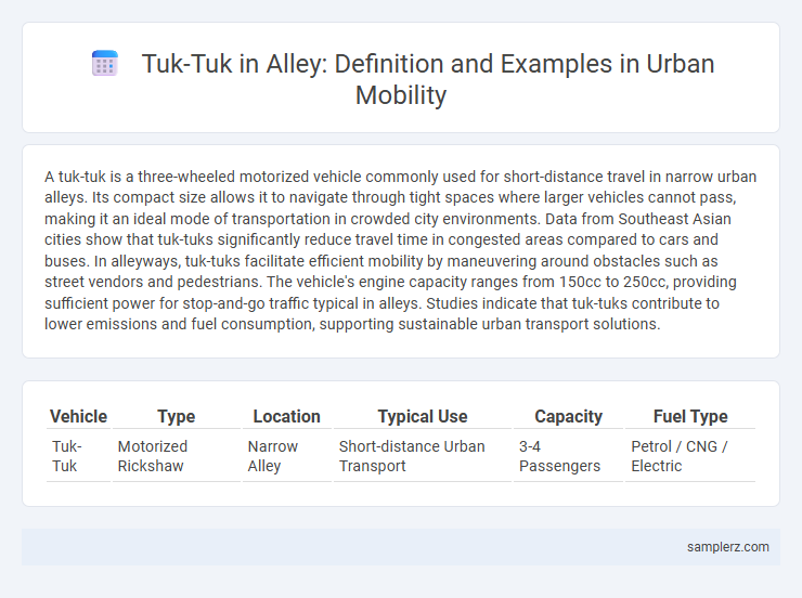 Tuk-Tuk in Alley: Definition and Examples in Urban Mobility