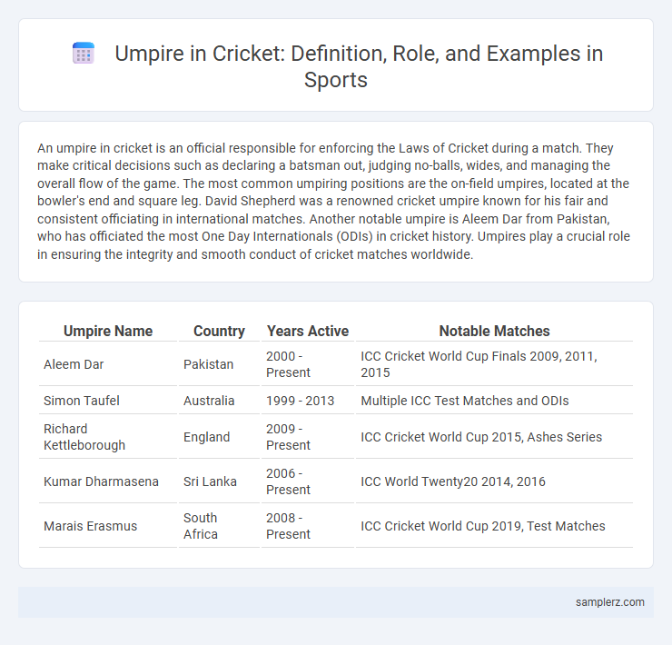 Umpire in Cricket: Definition, Role, and Examples in Sports