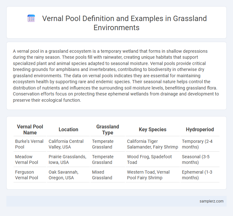Vernal Pool Definition and Examples in Grassland Environments