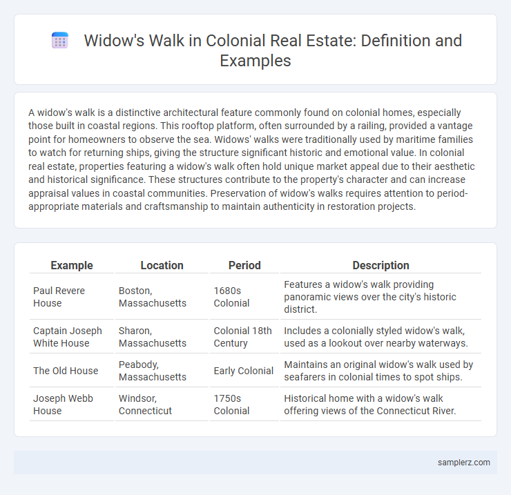 Widow's Walk in Colonial Real Estate: Definition and Examples