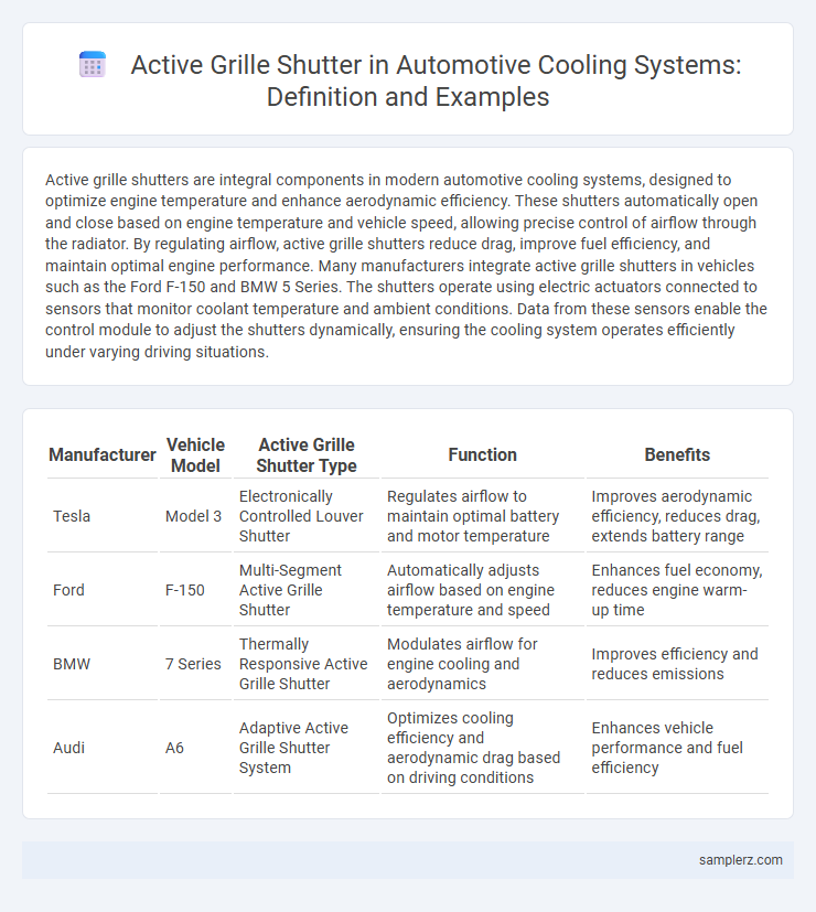 Active Grille Shutter in Automotive Cooling Systems: Definition and Examples