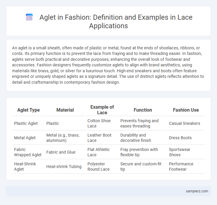 Aglet in Fashion: Definition and Examples in Lace Applications