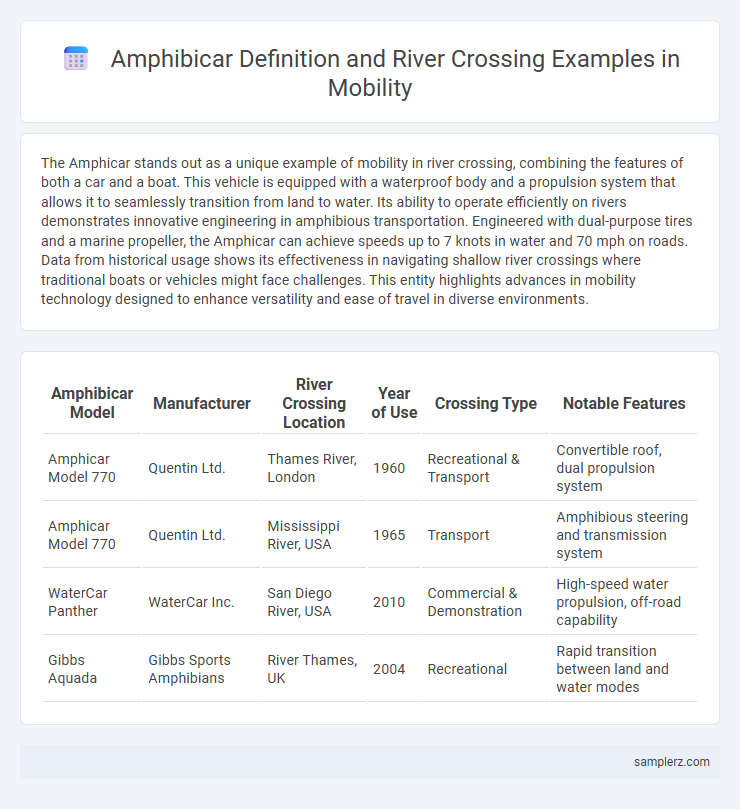 Amphibicar Definition and River Crossing Examples in Mobility
