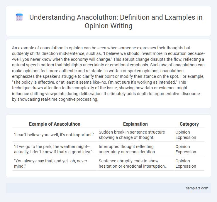 Understanding Anacoluthon: Definition and Examples in Opinion Writing