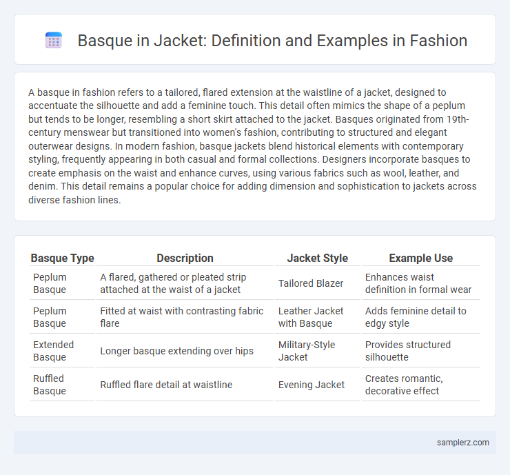 Basque in Jacket: Definition and Examples in Fashion