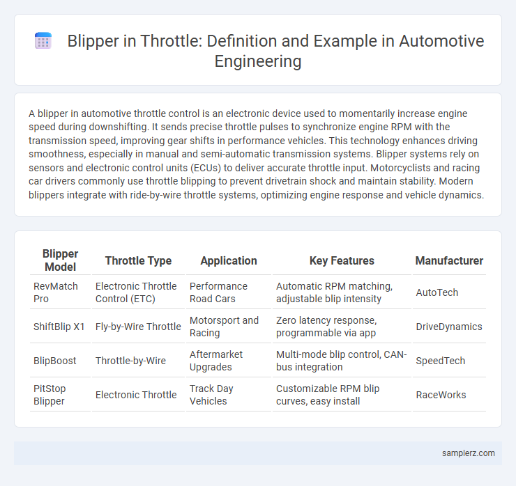 Blipper in Throttle: Definition and Example in Automotive Engineering