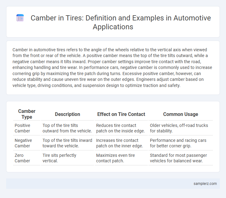 Camber in Tires: Definition and Examples in Automotive Applications