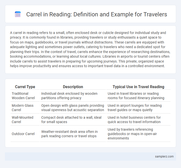 Carrel in Reading: Definition and Example for Travelers