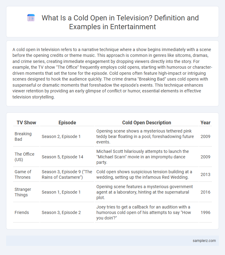 What Is a Cold Open in Television? Definition and Examples in Entertainment