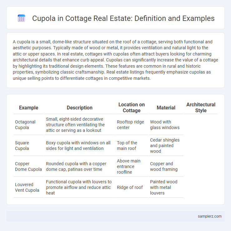 Cupola in Cottage Real Estate: Definition and Examples