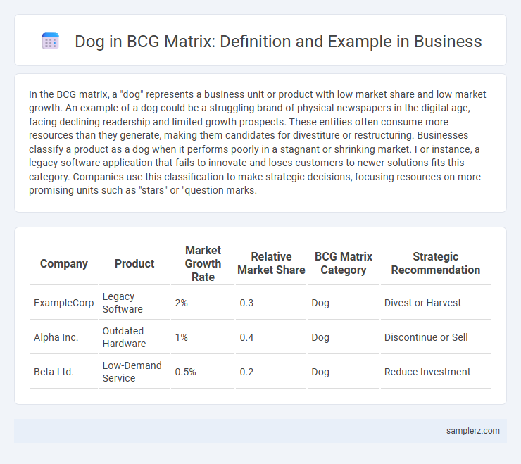 Dog in BCG Matrix: Definition and Example in Business