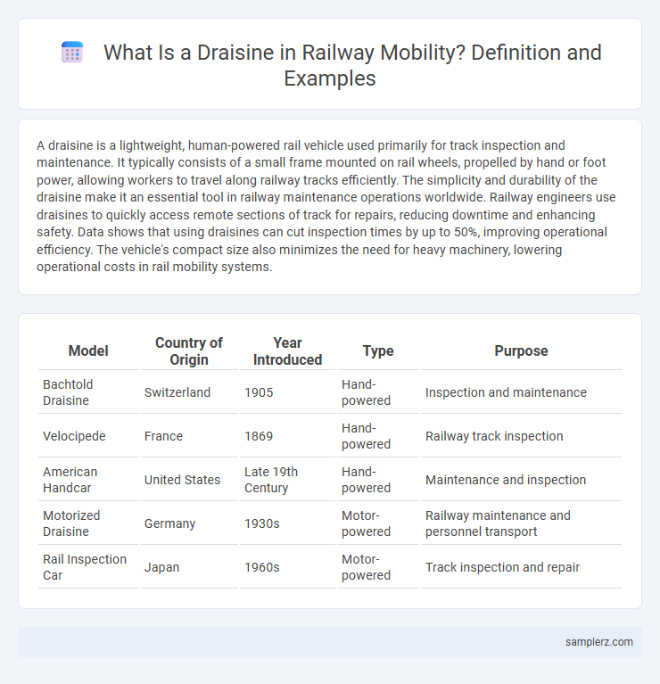 What Is a Draisine in Railway Mobility? Definition and Examples