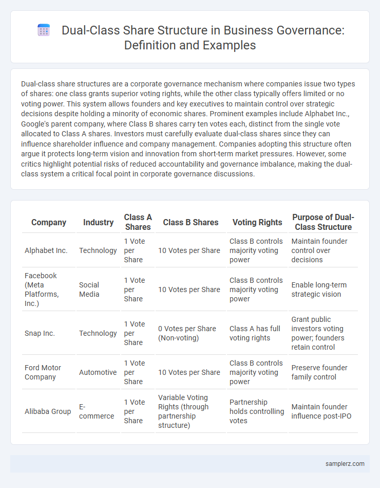Dual-Class Share Structure in Business Governance: Definition and Examples