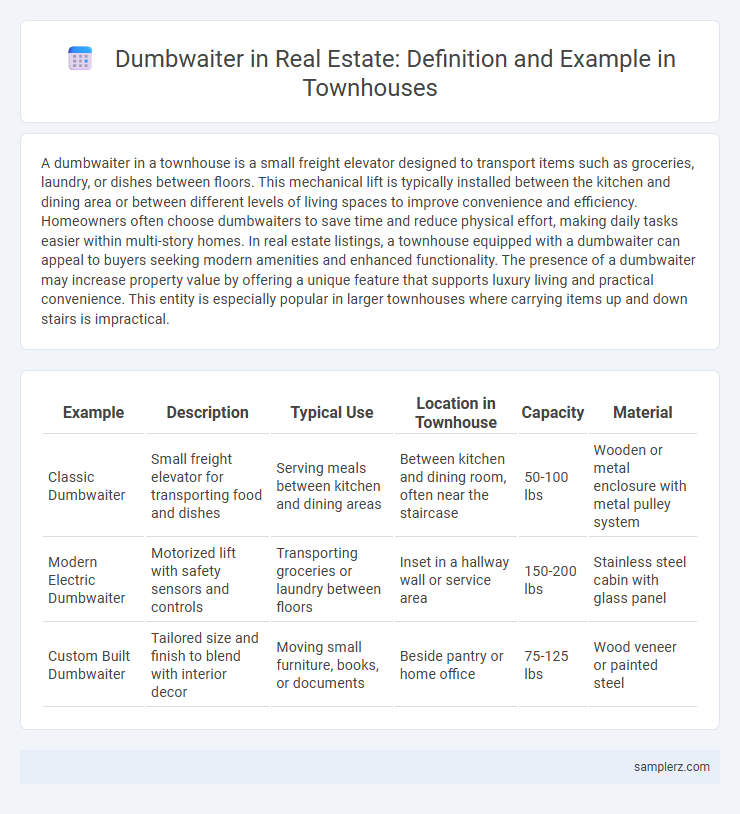 Dumbwaiter in Real Estate: Definition and Example in Townhouses
