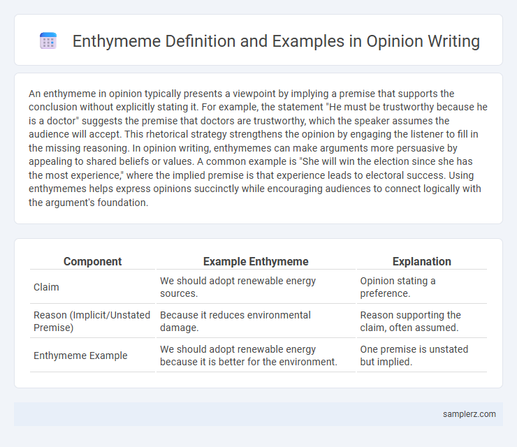 Enthymeme Definition and Examples in Opinion Writing