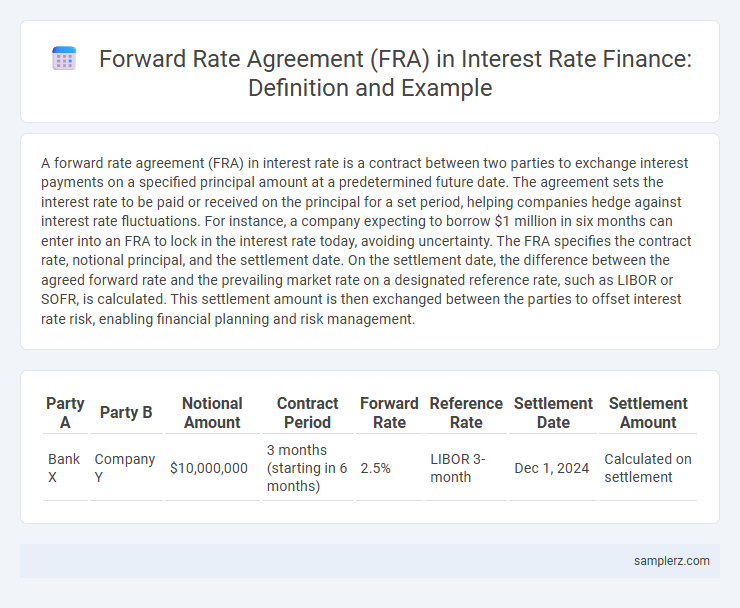Forward Rate Agreement (FRA) in Interest Rate Finance: Definition and Example