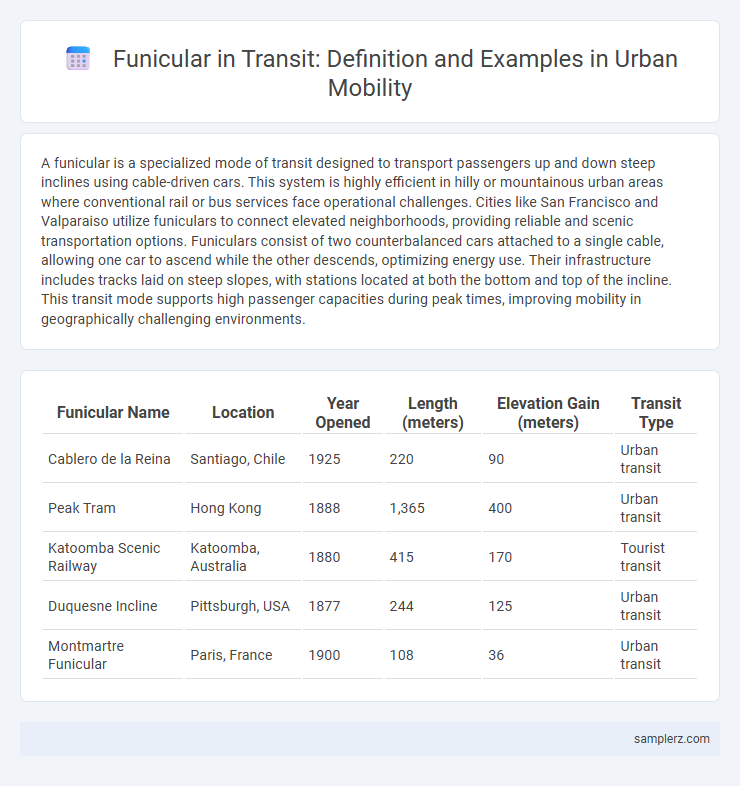 Funicular in Transit: Definition and Examples in Urban Mobility