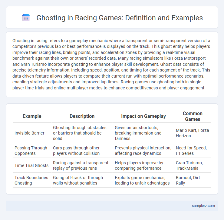 Ghosting in Racing Games: Definition and Examples