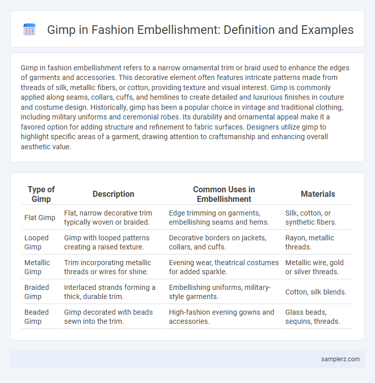 Gimp in Fashion Embellishment: Definition and Examples
