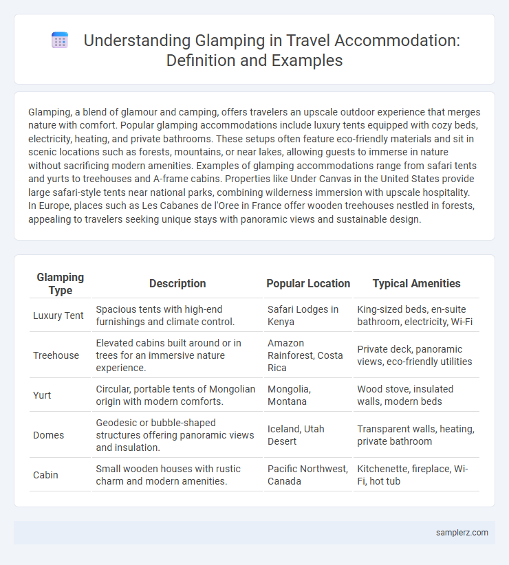 Understanding Glamping in Travel Accommodation: Definition and Examples