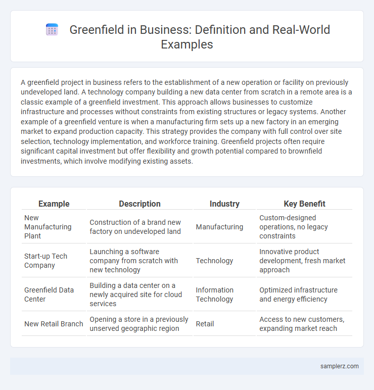 Greenfield in Business: Definition and Real-World Examples