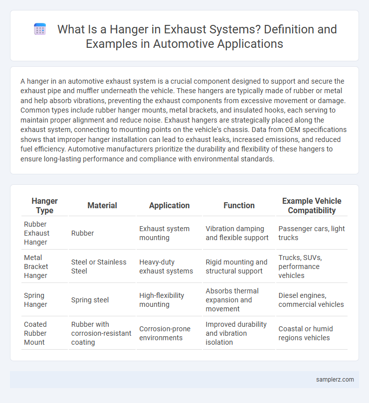 What Is a Hanger in Exhaust Systems? Definition and Examples in Automotive Applications